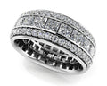 Three Row Princess And Round Eternity Band Lab-Grown Diamond  with 2.94 ct.(finished) 1.3mm, 2.4mm