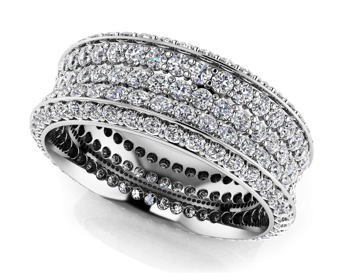 Brilliant 5 Row Eternity Ring Diamond  with 1.98 ct.(finished) 1.2mm, 1.3mm