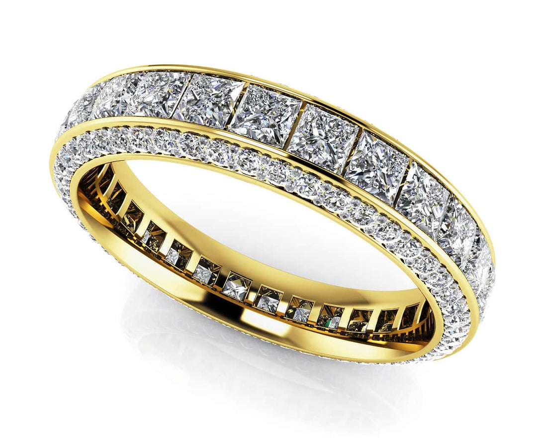 Exquisite Princess And Round Eternity Band Lab-Grown Diamond  with 4.12 ct.(finished) 1.1mm, 3mm