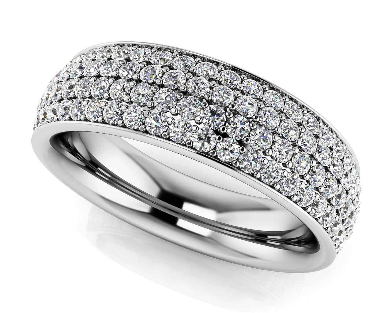 Dazzling Four Row Eternity Ring Lab-Grown Diamond  with 1.60 ct.(finished) 1.2mm