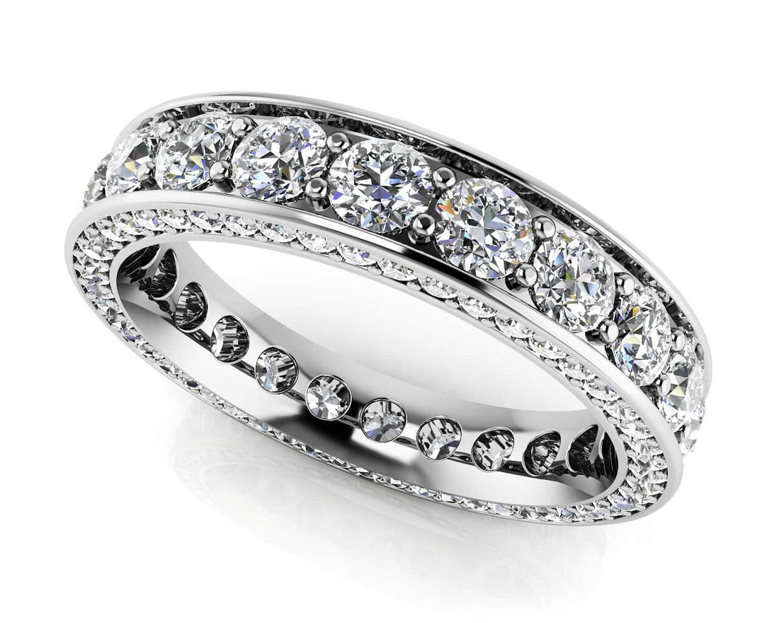 Brilliant Eternity Ring With Side Stones Lab-Grown Diamond  with 2.39 ct.(finished) 1mm, 2.8mm