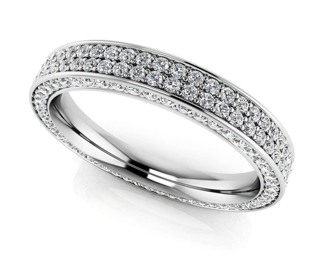 Double Row Prong Set Eternity Band Lab-Grown Diamond  with 1.09 ct.(finished) 1mm