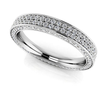 Double Row Prong Set Eternity Band Lab-Grown Diamond  with 1.44 ct.(finished) 1mm, 1.3mm