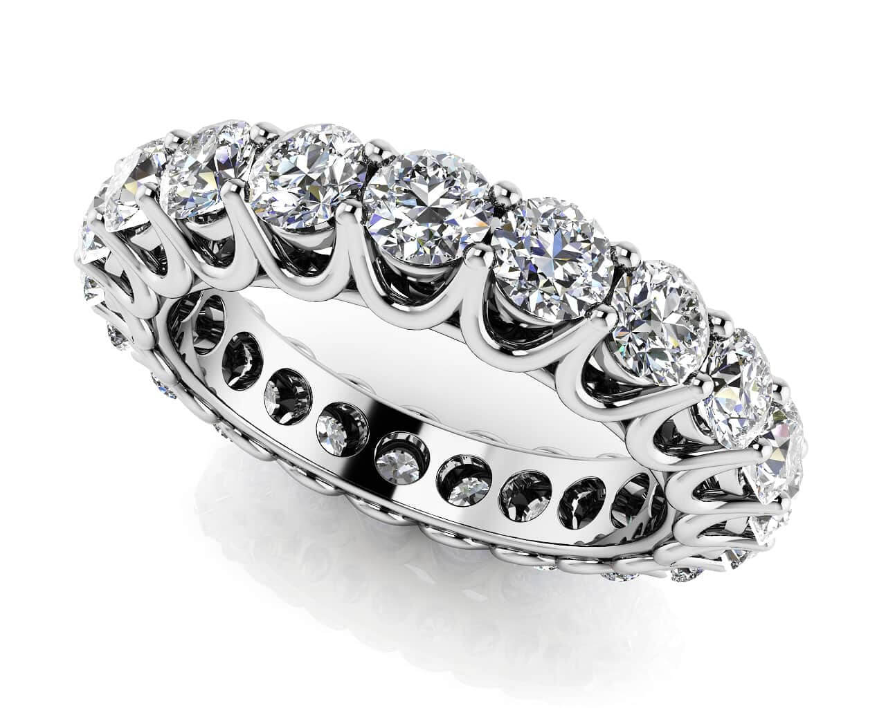 Unique Shared Prong Diamond Eternity Ring Diamond  with 1.22 ct.(finished) 2.3mm