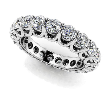 Unique Shared Prong Diamond Eternity Ring Lab-Grown Diamond  with 3.61 ct.(finished) 3.7mm