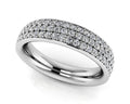 Enchanting Three Row Eternity Wedding Band Lab-Grown Diamond  with 1.18 ct.(finished) 1.2mm