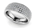 Glamorous Five Row Eternity Ring Diamond  with 1.96 ct.(finished) 1.2mm