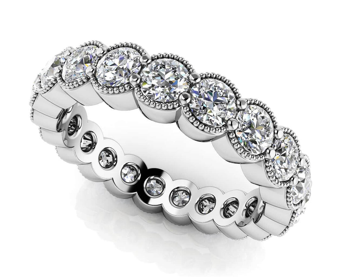 Milgrain Brilliant Cut Diamond Eternity Band Lab-Grown Diamond  with 1.50 ct.(finished) 2.5mm