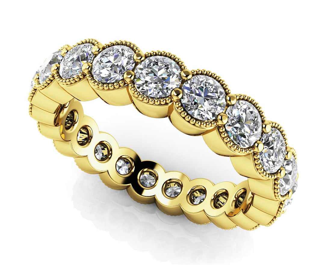 Milgrain Brilliant Cut Diamond Eternity Band Lab-Grown Diamond  with 2.21 ct.(finished) 3mm