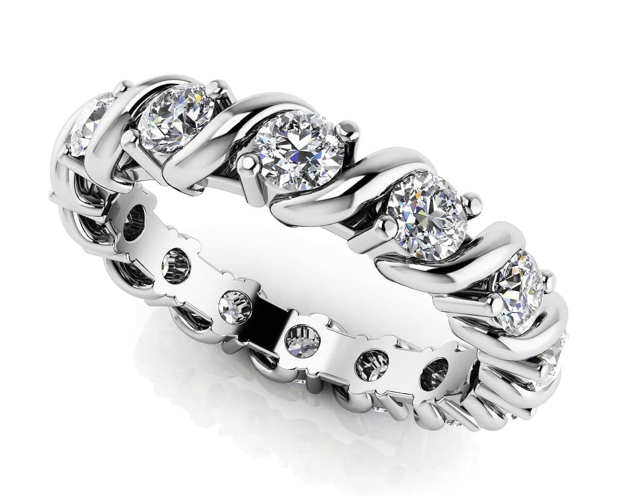 Swirl Frame Twist Diamond Eternity Band Lab-Grown Diamond  with 1.68 ct.(finished) 3.3mm