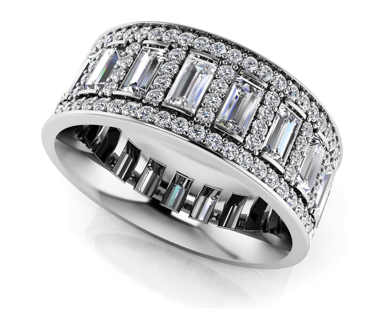 Luxurious Diamond Eternity Ring Lab-Grown Diamond  with 3.61 ct.(finished) 4x2mm, 1mm