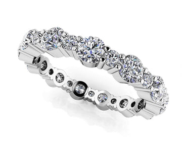 Alternating Diamond Eternity Ring In Lab-Grown Diamond  with 1.10 ct.(finished) 1.4mm, 2.5mm