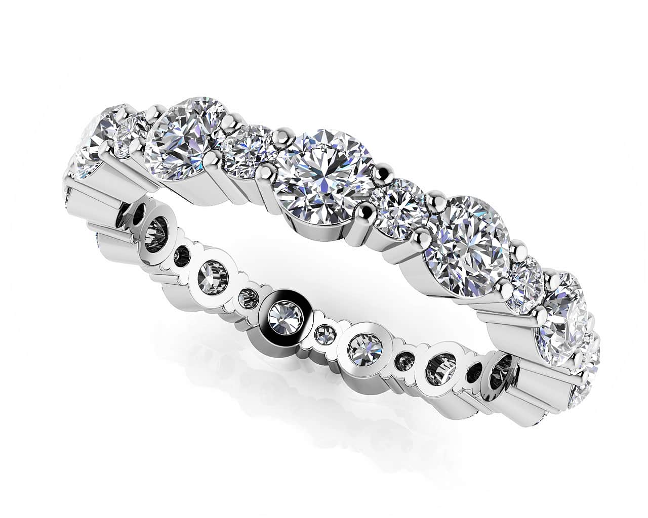 Alternating Diamond Eternity Ring In Lab-Grown Diamond  with 1.65 ct.(finished) 1.7mm, 3mm