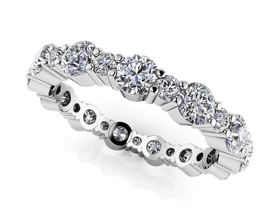 Alternating Diamond Eternity Ring In Diamond  with 1.10 ct.(finished) 1.4mm, 2.5mm