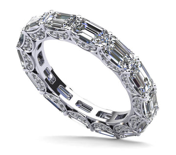 Diamond Eternity Ring With Sash Setting Lab-Grown Diamond  with 6.02 ct.(finished) 5x3mm, 1mm