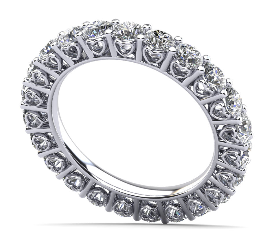 Diamond Heart Eternity Ring Diamond  with 1.62 ct.(finished) 2.5mm