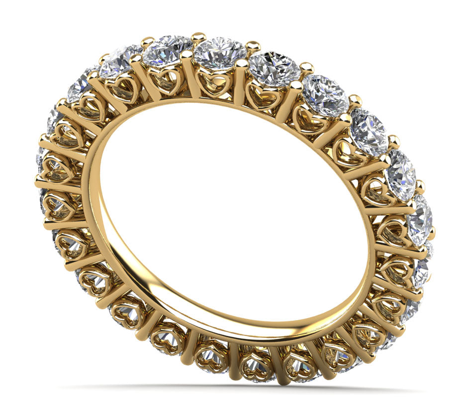 Diamond Heart Eternity Ring Lab-Grown Diamond  with 2.42 ct.(finished) 3mm