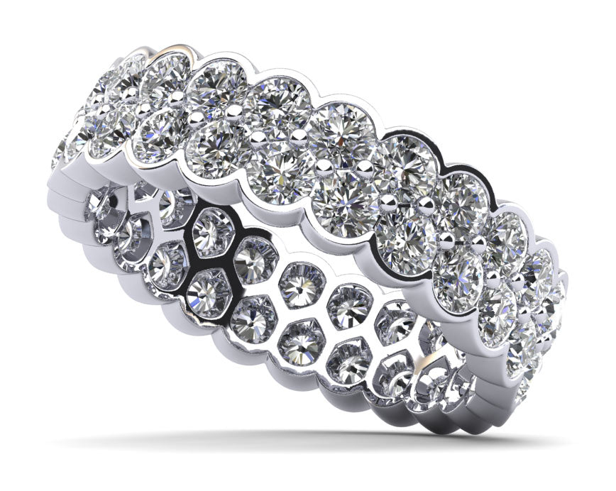 Double Diamond Eternity Ring Lab-Grown Diamond  with 2.26 ct.(finished) 2.3mm