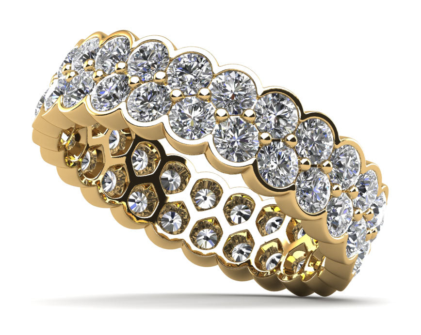 Double Diamond Eternity Ring Lab-Grown Diamond  with 2.26 ct.(finished) 2.3mm