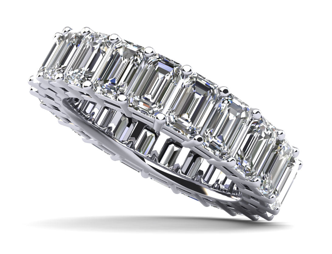 Emerald Cut Classic Diamond Eternity Ring Lab-Grown Diamond  with 4.40 ct.(finished) 4x3mm