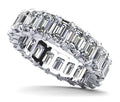 Emerald Cut Crown Diamond Eternity Ring Lab-Grown Diamond  with 3.60 ct.(finished) 3.5x2.5mm