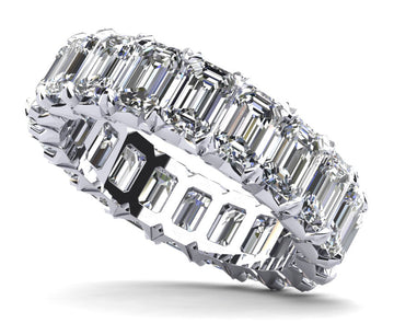 Emerald Cut Crown Diamond Eternity Ring Lab-Grown Diamond  with 5.60 ct.(finished) 4.2x3.1mm