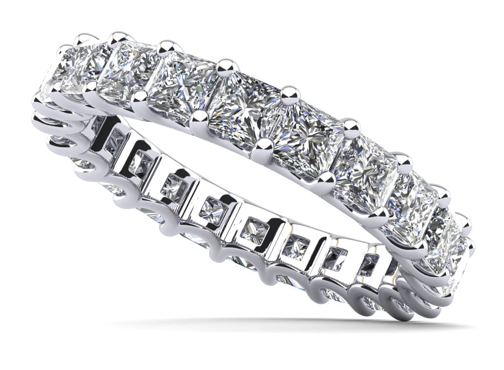 Princess Cut U Shape Eternity Ring Diamond  with 3.41 ct.(finished) 3mm