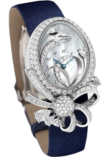 Breguet DŽsir de la Reine GJ27BB8924DDD8 - White Gold Case - Mother-Of-Pearl Dial - Blue Satin Strap - GJ27BB8924/DDD83L