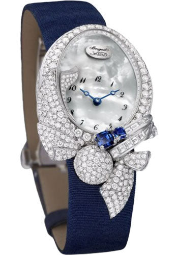 Breguet Les Volants de la Reine GJ28BB8924DDS8 - White Gold Case - Mother-Of-Pearl Dial - Blue Satin Strap - GJ28BB8924/DDS8