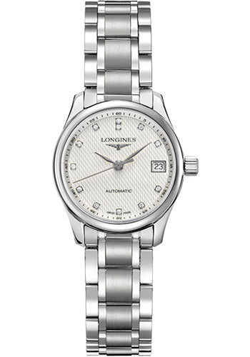 Longines Master Collection Watch - 25.5 mm Steel Case - Silver Barleycorn Diamond Dial - Bracelet - L2.128.4.77.6