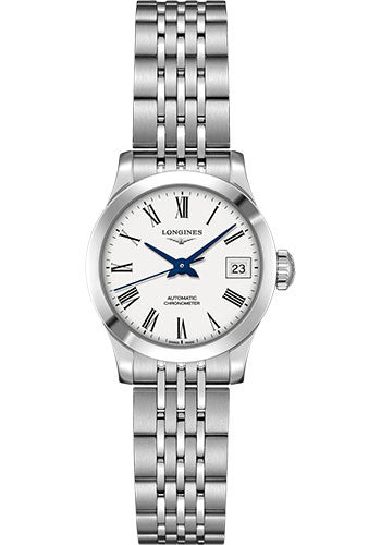 Longines Record collection Watch - 26 mm Steel Case - White Roman Dial - Bracelet - L2.320.4.11.6