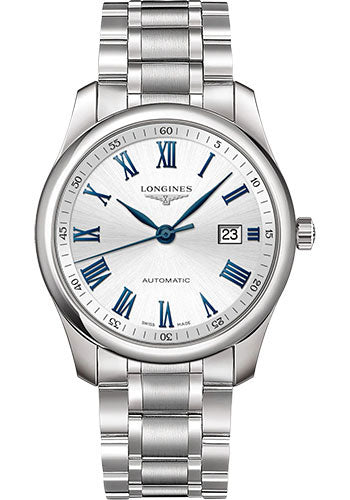 Longines Master Collection Automatic Watch - 40 mm Steel Case - Silver Roman Dial - Bracelet - L2.793.4.79.6