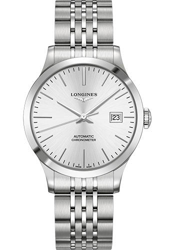 Longines Record collection Watch - 38.5 mm Steel Case - Silver Dial - Bracelet - L2.820.4.72.6