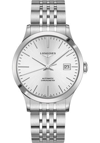 Longines Record collection Watch - 40 mm Steel Case - Silver Dial - Bracelet - L2.821.4.72.6