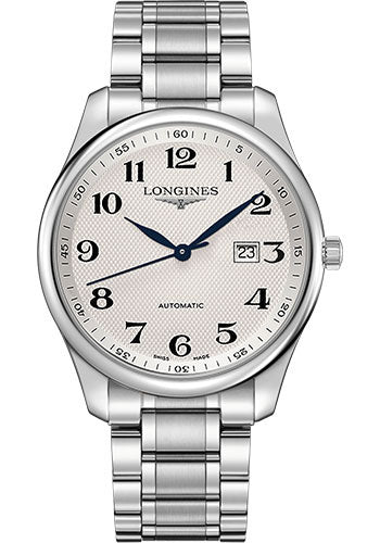 Longines Master Collection Watch - 42 mm Steel Case - Silver Barleycorn Arabic Dial - Bracelet - L2.893.4.78.6