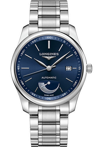 Longines Master Collection Power Reserve Watch - 40 mm Steel Case - Blue Dial - Bracelet - L2.908.4.92.6