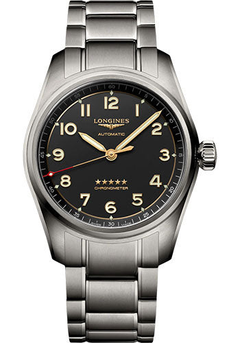 Longines Spirit Automatic Watch - 40 mm Titanium Case - Anthracite Arabic Dial - Titan Bracelet - L3.810.1.53.6