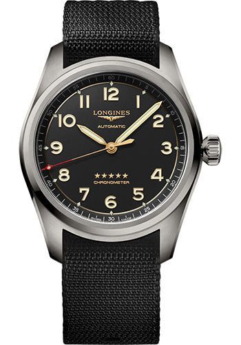 Longines Spirit Automatic Watch - 42 mm Titanium Case - Anthracite Arabic Dial - Anthracite Synthetic Strap - L3.811.1.53.2