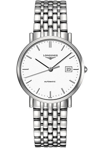 Longines Elegant Collection Automatic Watch - 37 mm Steel Case - White Dial - Bracelet - L4.810.4.12.6