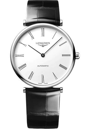 Longines La Grande Classique De Longines Automatic Watch - 38 mm Steel Case - White Roman Dial - Black Strap - L4.918.4.11.2