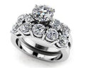 Four Prong Five Across Bridal Set Diamond  with 3.89 ct. (2.00 ct. center diamond)