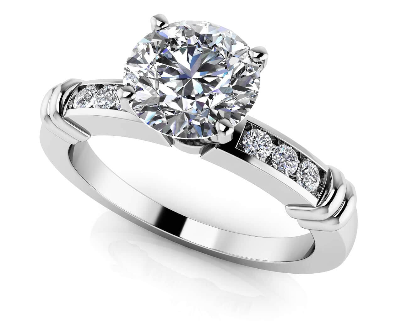 Channel Belt Engagement Ring Lab-Grown Diamond  with 0.62 ct. (0.50 ct. center diamond)