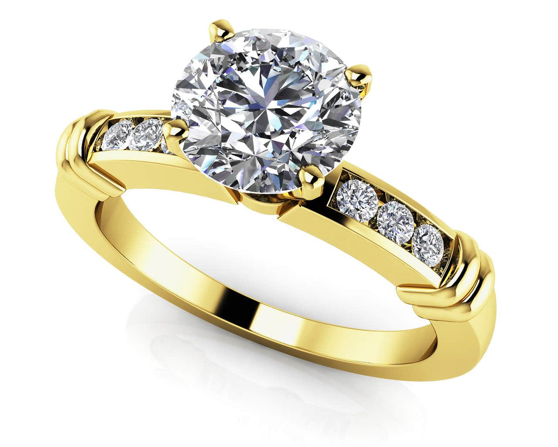 Channel Belt Engagement Ring Lab-Grown Diamond  with 0.62 ct. (0.50 ct. center diamond)