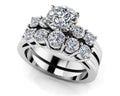 Groove Band Five Across Bridal Set Diamond  with 2.68 ct. (2.00 ct. center diamond)