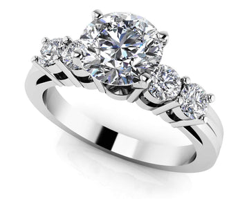 Channel Band Diamond Engagement Ring Lab-Grown Diamond  with 0.78 ct. (0.50 ct. center diamond)