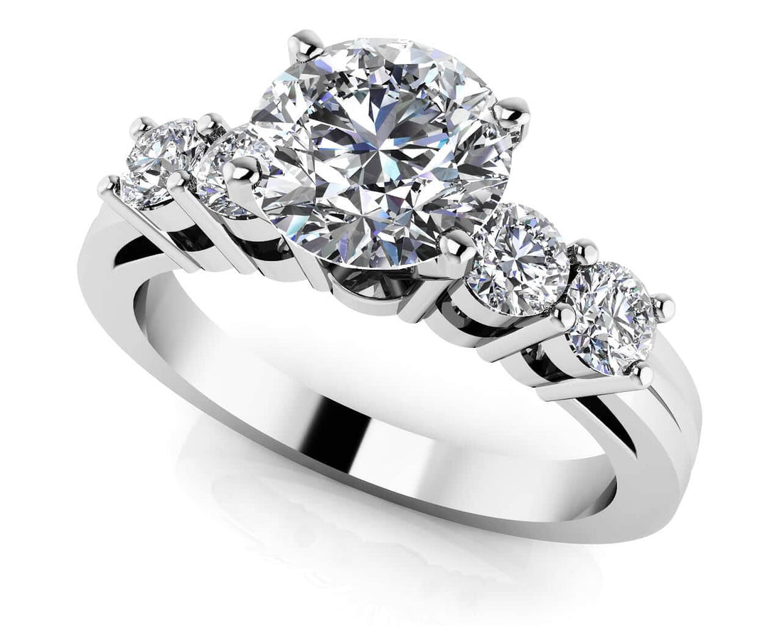 Channel Band Diamond Engagement Ring Diamond  with 1.78 ct. (1.50 ct. center diamond)