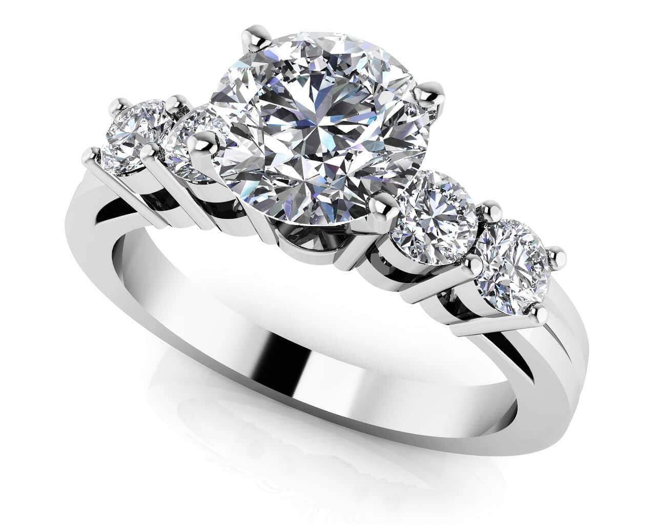 Channel Band Diamond Engagement Ring Lab-Grown Diamond  with 1.78 ct. (1.50 ct. center diamond)