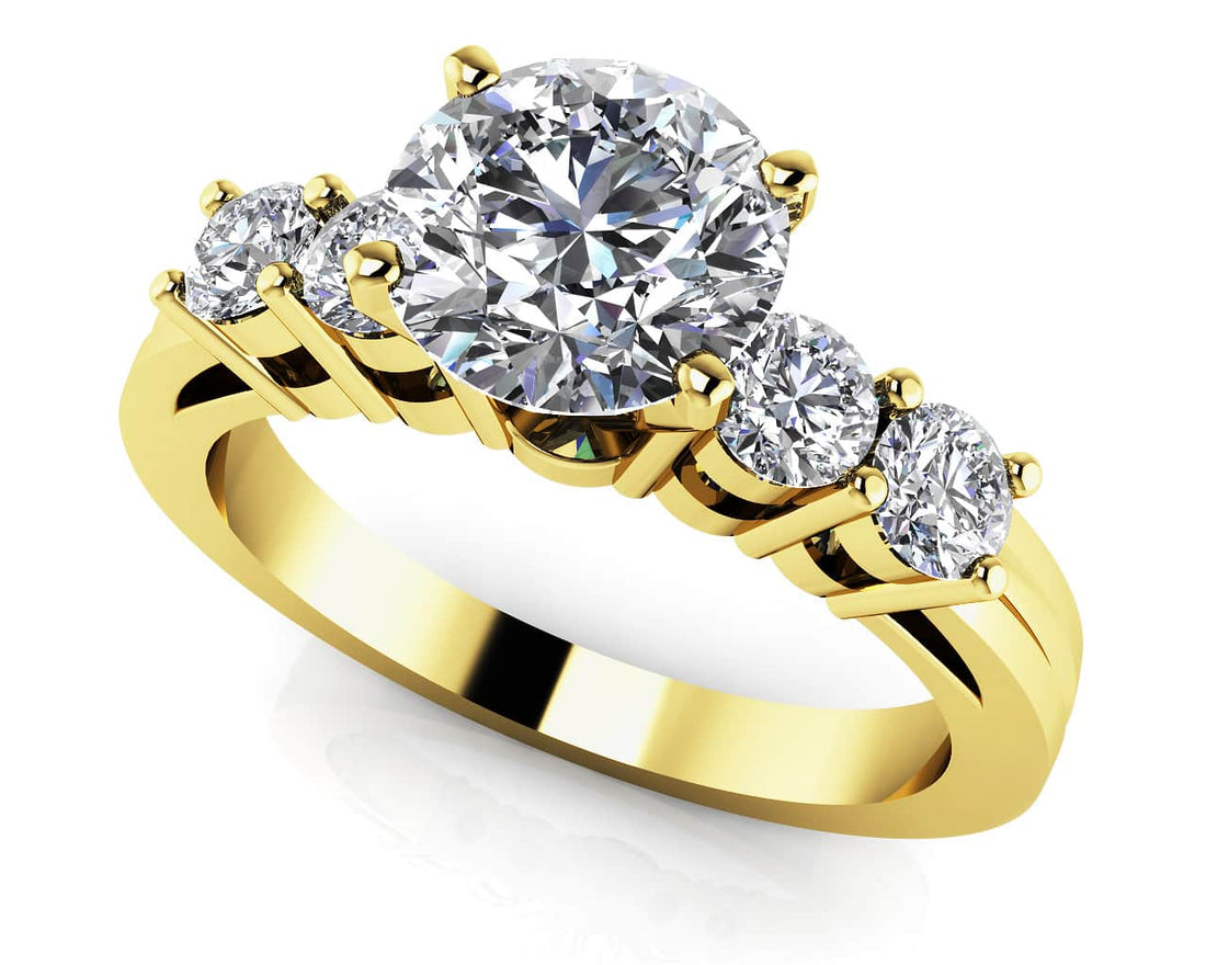 Channel Band Diamond Engagement Ring Lab-Grown Diamond  with 0.78 ct. (0.50 ct. center diamond)