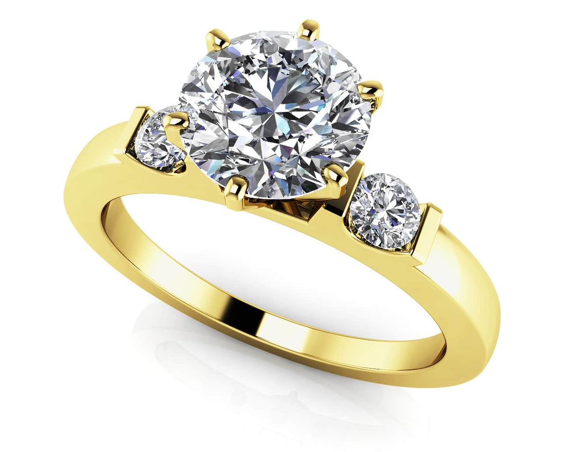 Diamond Side Accent Solitaire Lab-Grown Diamond  with 0.59 ct. (0.50 ct. center diamond)