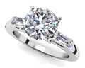 Baguette Three Across Engagement Ring Lab-Grown Diamond  with 0.80 ct. (0.50 ct. center diamond)